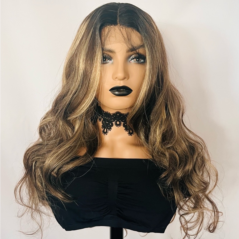 Can You Say “Gorgeous”! Long Brown Mix Color Premium Fiber Lace Front Wig 💋